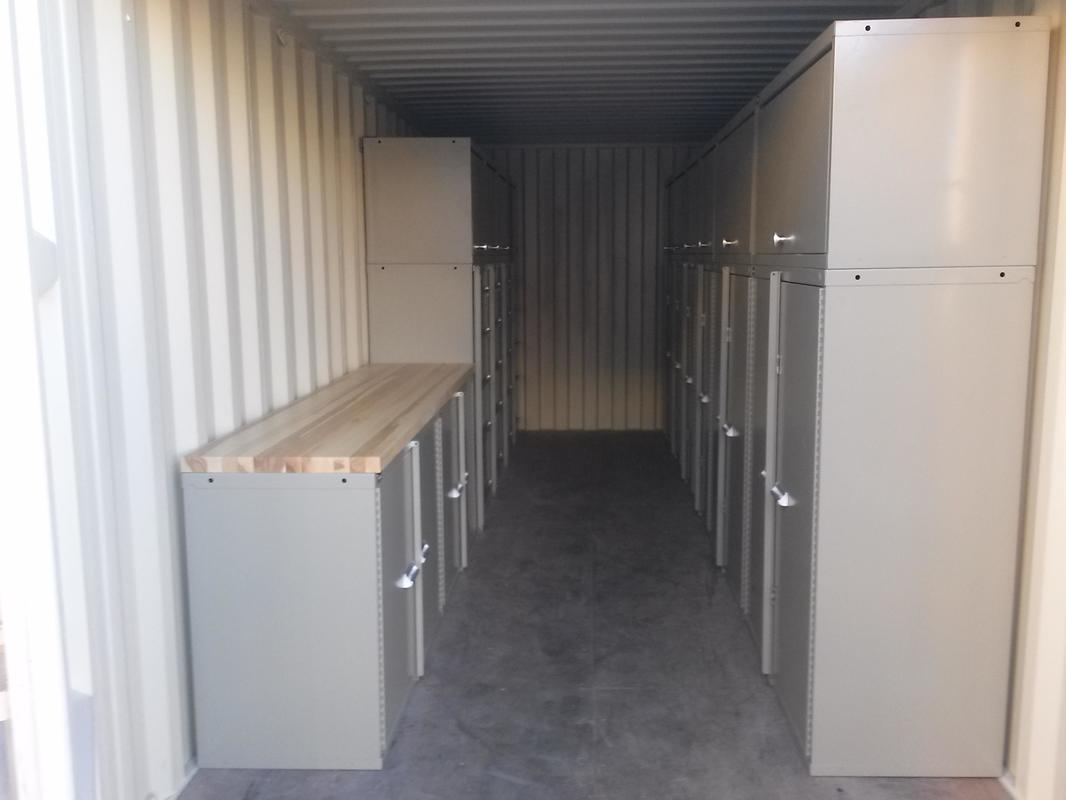 Cargo Container With Cabinets